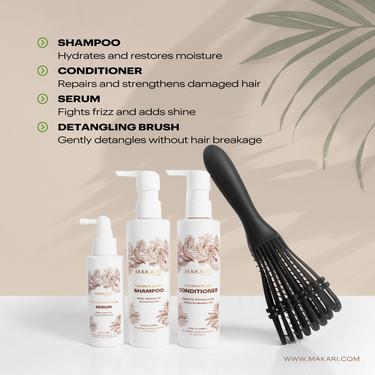 Hair Set Including Shampoo + Conditioner + Serum + Hair Brush - Paris Shop - Image 1